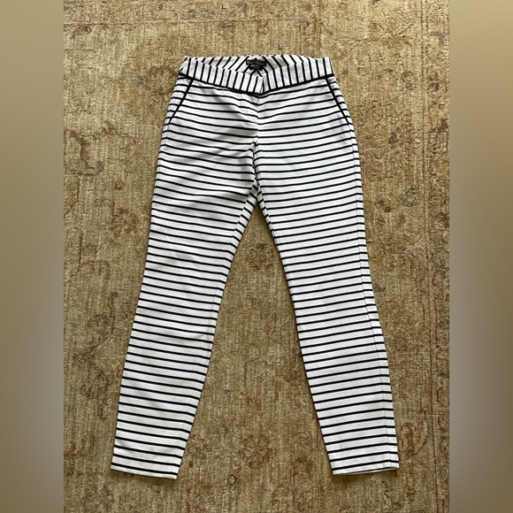 Express Pants - Express The Columnist Black and White Striped Trousers, size 00R